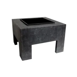 Square Firebowl & Square Console Granite H40Cm W58Cm