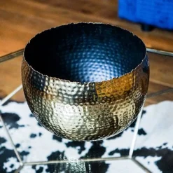 Hammered Bowl Gold/Black 30Cm -Garden Central Sales Store AC30G 2