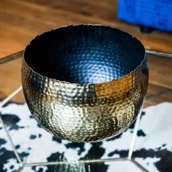Hammered Bowl Gold/Black 30Cm -Garden Central Sales Store AC30G 5