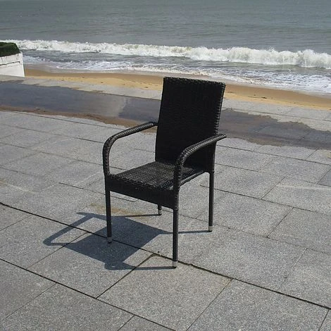 Albany Garden Rectangular Rattan Dining Set 6 Seater Grey Stackable 3 Albany Garden Rectangular Rattan Dining Set 6 Seater Grey Stackable - Image 3