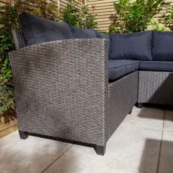 Rowlinson Garden Deluxe Rattan Corner Sofa Dining Set 8 Seat Grey -Garden Central Sales Store AlbanyCornerset Grey 04