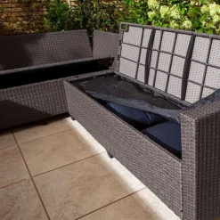 Rowlinson Garden Deluxe Rattan Corner Sofa Dining Set 8 Seat Grey -Garden Central Sales Store AlbanyCornerset Grey 09