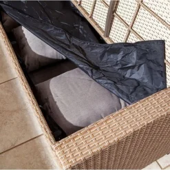 Rowlinson Garden Deluxe Rattan Corner Sofa Dining Set 8 Seat Oatmeal -Garden Central Sales Store AlbanyCornerset Wheat 08