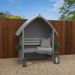 Waltons Wooden Arch Top Garden Pressure Treated Arbour Seat -Garden Central Sales Store Arbour Lifestyle 300dpi