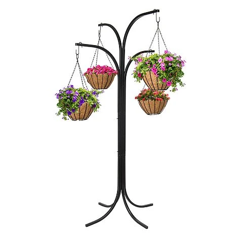 Charlotte Hanging Basket Tree Cascade With 4 Baskets And Liners Included 2 Charlotte Hanging Basket Tree Cascade With 4 Baskets And Liners Included - Image 2