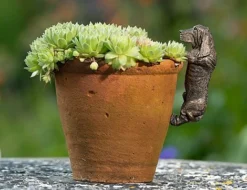 Antique Bronze Coloured Basset Hound Pot Buddy - Pot Hanger -Garden Central Sales Store BASSETT20 20620 20PB0032