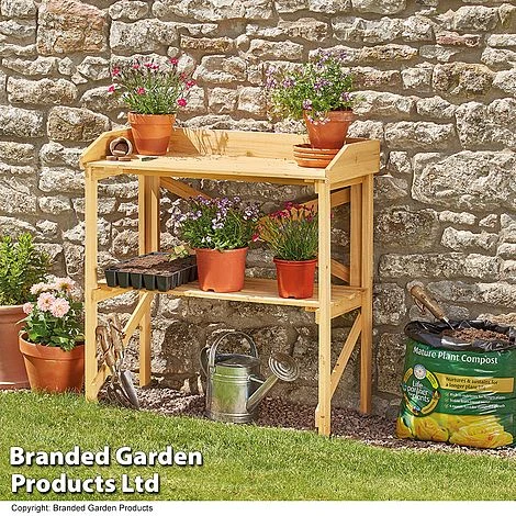 Garden Grow Wooden Two-Tier Potting Bench 7 Garden Grow Wooden Two-Tier Potting Bench - Image 7