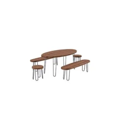 Borough Acacia Wood 5 Piece Furniture Set
