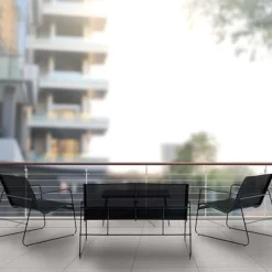 Idooka 4 Seater Black Mesh Lounge Sofa Set -Garden Central Sales Store Balcony1