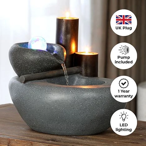 Cascading Bowls LED Garden Water Feature 2 Cascading Bowls LED Garden Water Feature - Image 2