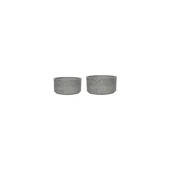 Catania Grey Terrazzo Set Of 2 Cylinder Bowls
