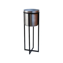 Calla Planter Stand Black/Pewter H58CM D22CM