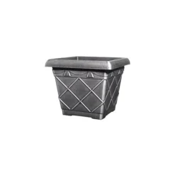 Tuscany Planter Roman Square 31cm - Silver Effect