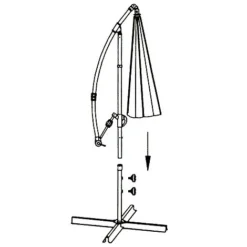 Idooka 300cm Grey Cantilever Garden Parasol - Patio Umbrella & Sun Shade -Garden Central Sales Store Construction2