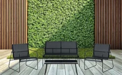 Idooka 4 Seater Black Mesh Lounge Sofa Set -Garden Central Sales Store Deck