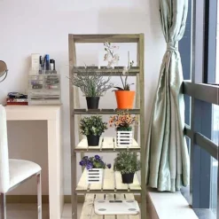 Idooka Natural Ladder Storage Shelves -Garden Central Sales Store Deskside