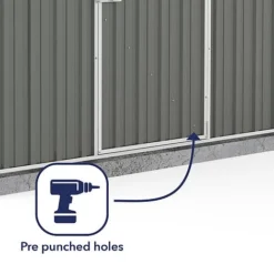 Absco Space Saver 7'5 X 5' Pent Roof Outdoor Metal Garden Storage Shed - 4 Colours Available -Garden Central Sales Store ESDXL20MET100 300dpi 5