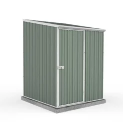 Absco Space Saver 5' X 5' Pent Roof Outdoor Metal Garden Storage Shed - 4 Colours Available -Garden Central Sales Store ESDXL20MET105 White Background 01