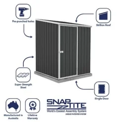 Absco Space Saver 5' X 5' Pent Roof Outdoor Metal Garden Storage Shed - 4 Colours Available -Garden Central Sales Store ESDXL20MET107 9