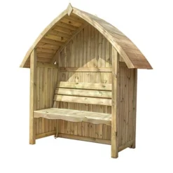 Waltons Wooden Arch Top Garden Pressure Treated Arbour Seat -Garden Central Sales Store ESDXL21PT035 007