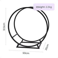 Idooka Round Indoor Contemporary Log Storage Raised Metal Design Log Holder -Garden Central Sales Store FB8000090.Dimensions