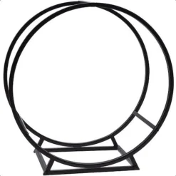 Idooka Round Indoor Contemporary Log Storage Raised Metal Design Log Holder