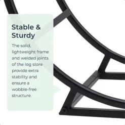 Idooka Round Indoor Contemporary Log Storage Raised Metal Design Log Holder -Garden Central Sales Store FB8000090.Sturdy