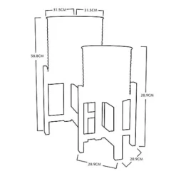 Idooka Metal Barrel Plant Pot Pair With Wooden Stands -Garden Central Sales Store FZ30005 PLANTERS.Silhouette