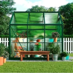 Garden Grow Traditional Greenhouse 6.2 X 6.2 X 6.6ft - Green -Garden Central Sales Store G0467