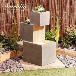 Serenity Cascade Water Feature With Planters