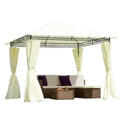 Garden Life 3x3m Metal Gazebo With Cream Roof And Curtains -Garden Central Sales Store G2762 5