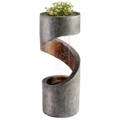 Serenity Spiral Rainfall Water Feature With Planter -Garden Central Sales Store G3885 4