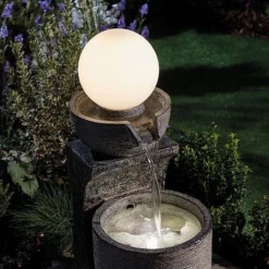 Serenity Bowl Water Feature With Globe Light -Garden Central Sales Store G3888 3