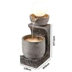 Serenity Bowl Water Feature With Globe Light -Garden Central Sales Store G3888 5