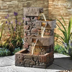Serenity Cubic Cascading Pebble Wall Water Feature