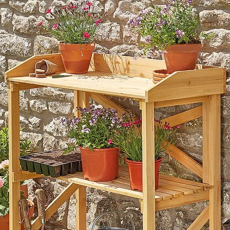 Garden Grow Wooden Two-Tier Potting Bench 1 Garden Grow Wooden Two-Tier Potting Bench