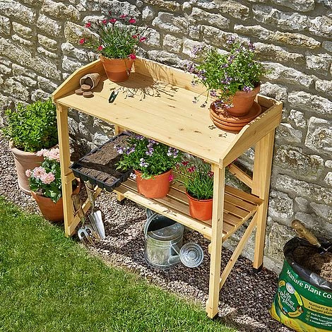 Garden Grow Wooden Two-Tier Potting Bench 2 Garden Grow Wooden Two-Tier Potting Bench - Image 2