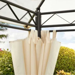 Garden Gear 3x3m Metal Gazebo With Cream Roof And Curtains -Garden Central Sales Store G4161 3