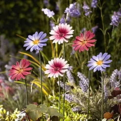 Garden Gear Metal Daisy Stake Set Of Six -Garden Central Sales Store G451620METAL20DAISY20FLOWER20620SET PURPLE20LS201