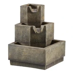 Three-Tier Squared Bowl Cascading Water Feature -Garden Central Sales Store G4638