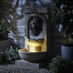 Serenity Lion Head Wall Water Feature -Garden Central Sales Store G46482011