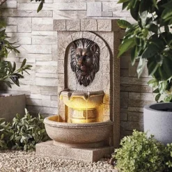 Serenity Lion Head Wall Water Feature