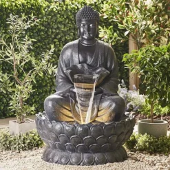 Serenity Extra Large Buddha On A Lotus Flower Water Feature