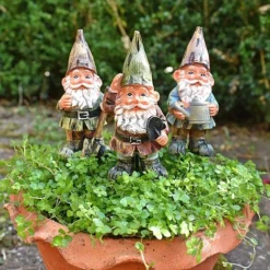 3 Garden Gnome On Sticks Garden Ornaments Pot Gnome Decorations -Garden Central Sales Store GB019M 6