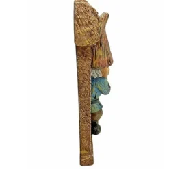 Wall Mountable Gnome In A Door Garden Ornament -Garden Central Sales Store GB026 BROWN 5