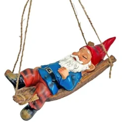 Sleeping Gnome In A Hammock Hanging Garden Ornament -Garden Central Sales Store GB031 1
