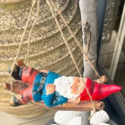 Sleeping Gnome In A Hammock Hanging Garden Ornament -Garden Central Sales Store GB031 4