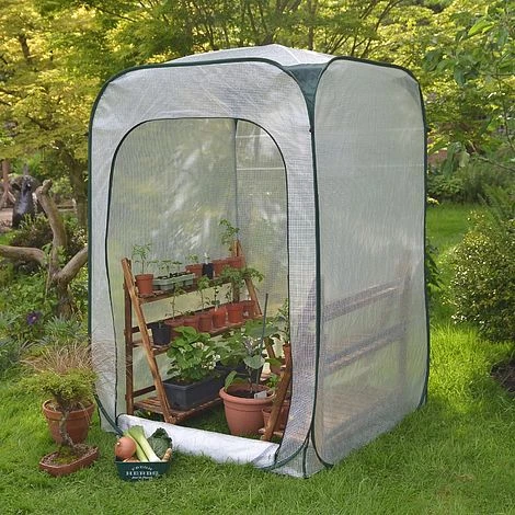 Pop-Up Poly Greenhouse Plant Cover – 1.25x1.25x1.85m H 1 Pop-Up Poly Greenhouse Plant Cover – 1.25x1.25x1.85m H