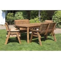 6 Seater Rectangular Table Set With Benches -Garden Central Sales Store HB14