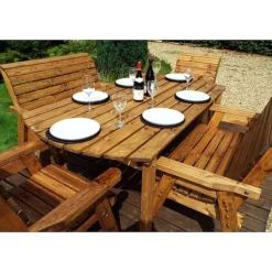 6 Seater Rectangular Table Set With Benches -Garden Central Sales Store HB1420Pic3